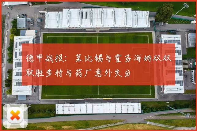 德甲战报：莱比锡与霍芬海姆双双取胜多特与药厂意外失分